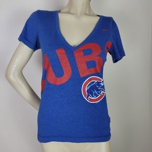 Nike Chicago Cubs v neck tee shirt MLB size small